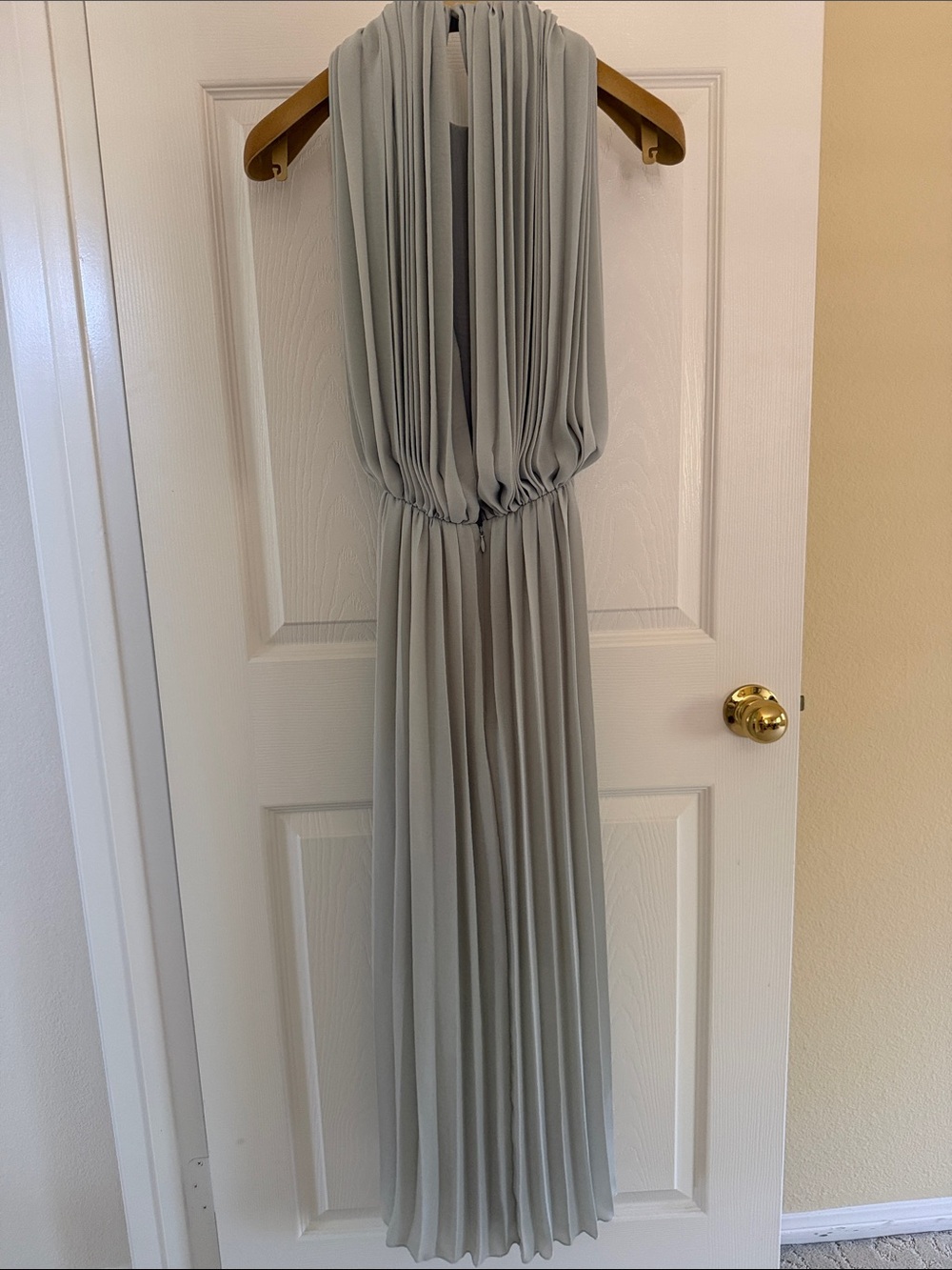 COS Pleated Halter Maxi Dress in Light mint green like new - Picture 3 of 4